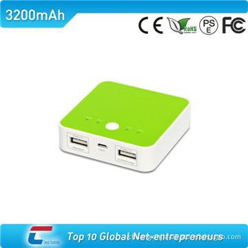 3600mAh external backup charger with double USB outputs